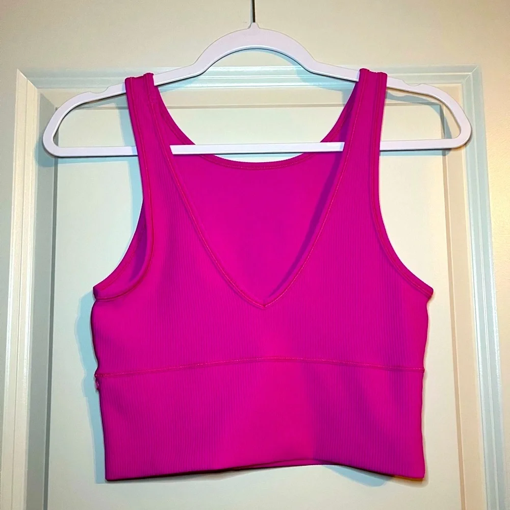 SOLD Lululemon Power Pivot Tank Top *Rib in Sonic Pink Size 8 - Picture 7 of 8